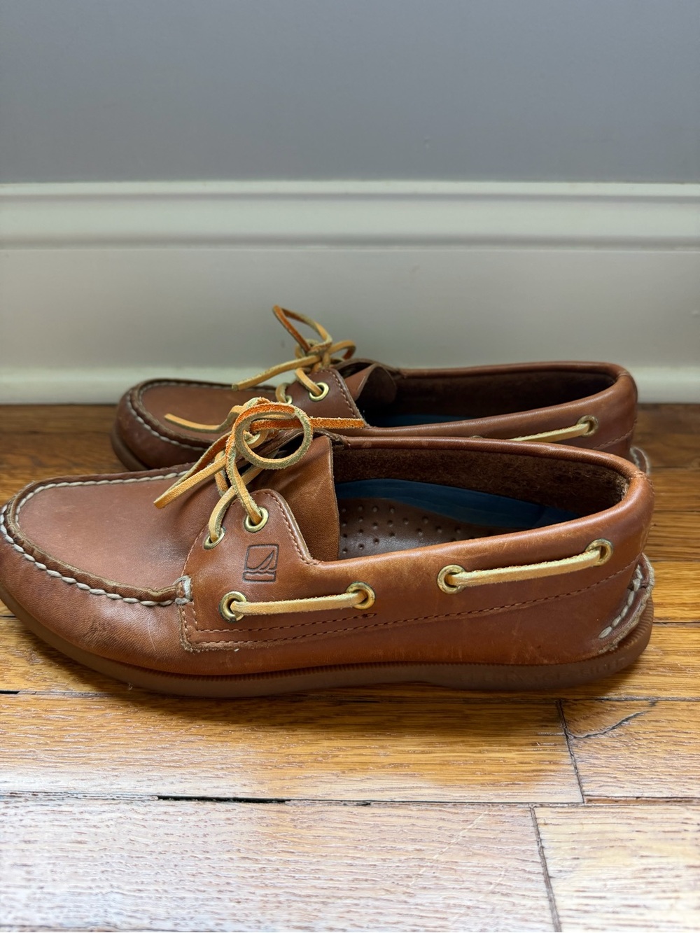 Speery Dark Brown Leather Boat Shoes for Fall